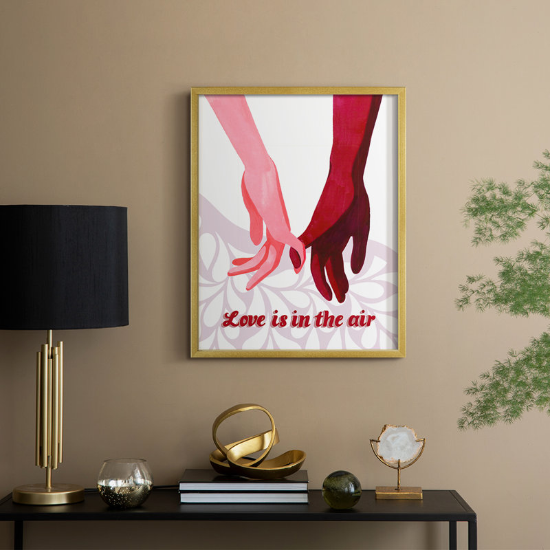 Groovy Love II Framed Print - Solid Wood, 30" H x 24" W, Gold