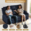 Causeuse inclinable manuelle avec console rabattable, ports de charge, haut-parleurs Bluetooth et lumières DEL-1896501429