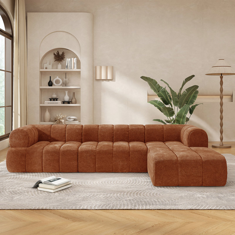 Canapé modulaire en L Boneless, Orange