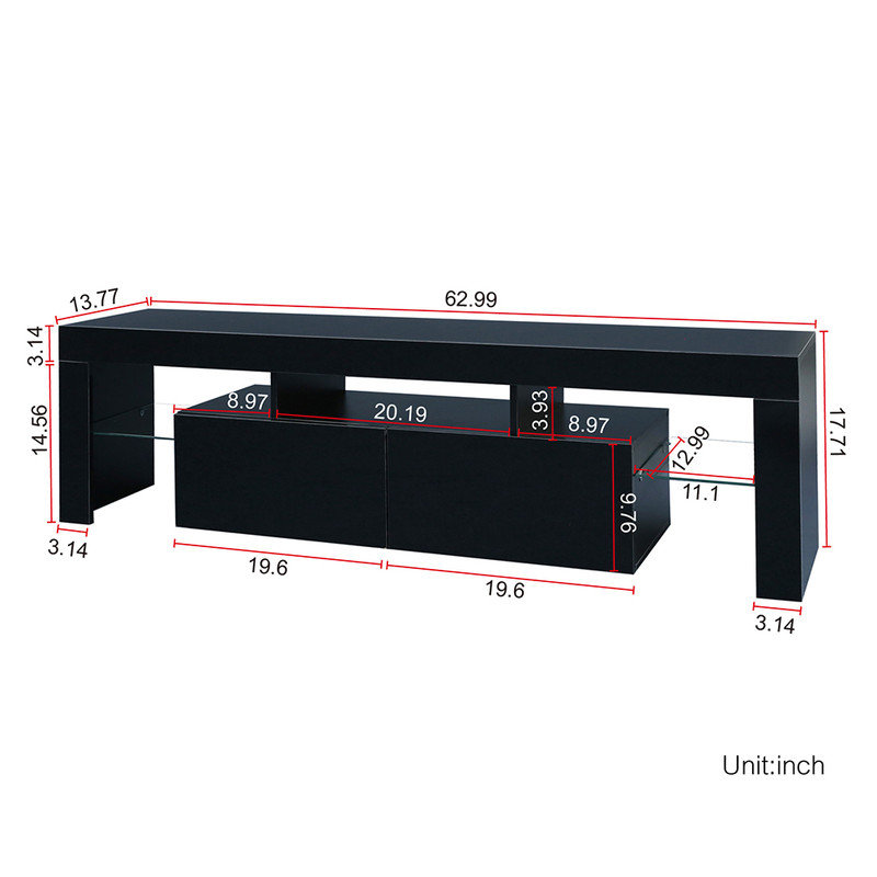 Crédence de rangement l 62,99 po Maruf, Noir