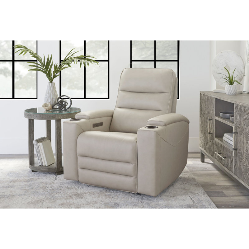 Gardeis Power Zero Gravity Recliner, Cream Genuine Leather