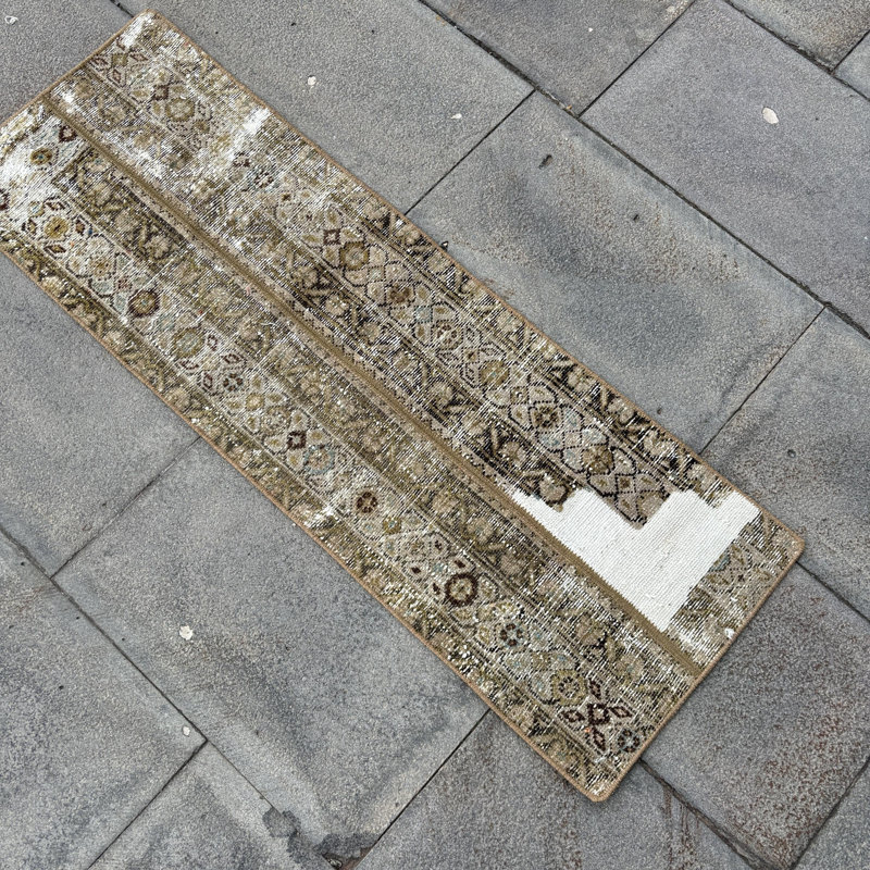 Handwoven Vintage Turkish Runner Rug with Intricate Patterns in Rich Earth Tones