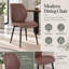 Ensemble de 4 chaises de salle à manger modernes rembourrées en cuir PU avec pieds en métal-451307520-451307646