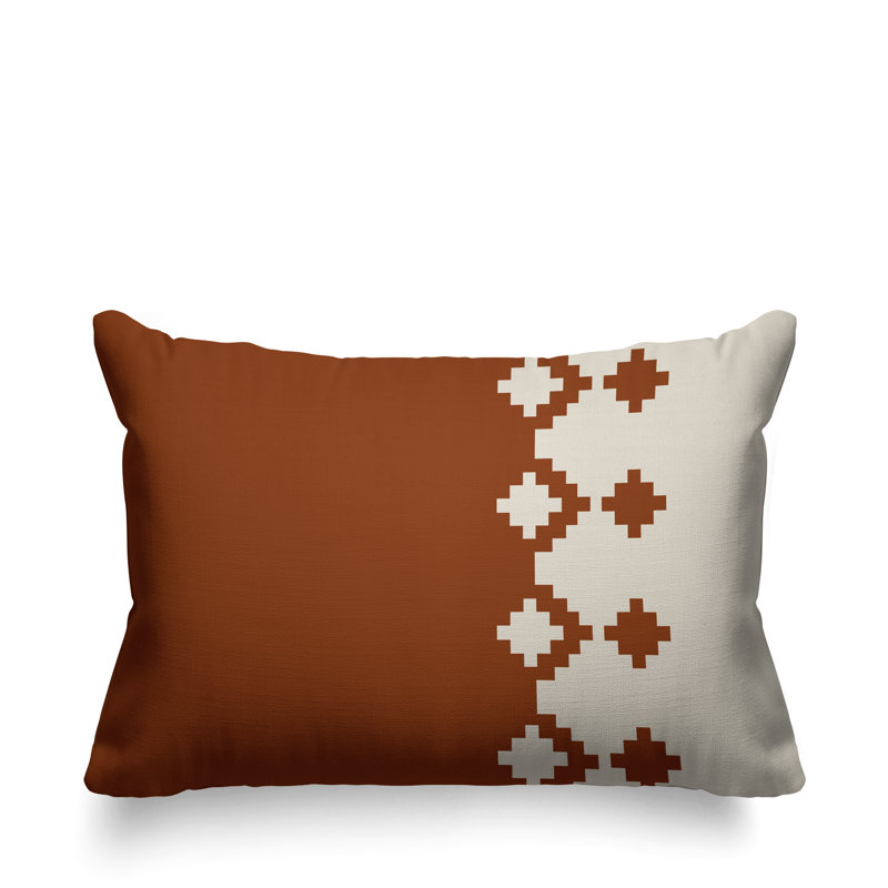 Coussin intérieur / extérieur Moki Southwestern, Orange brûlé