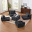  Canapé-lit modulaire en L 102,1 po, chaise longue et assise profonde en chenille gris foncé, sans assemblage-970158205