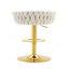 Ensemble de 2 tabourets de bar en velours tressé de luxe moderne avec hauteur réglable, base en métal doré et dossier en corde tissée, chaise de bar pivotante rembourrée pour îlot de cuisine ou bar pour la maison