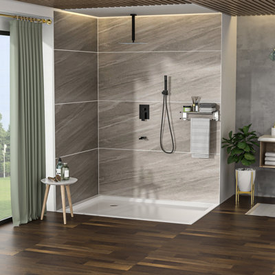 Shower System With Tub Spout & 59" Hose - Stainless 16 Inch Waterfall Easy Installation Bronze