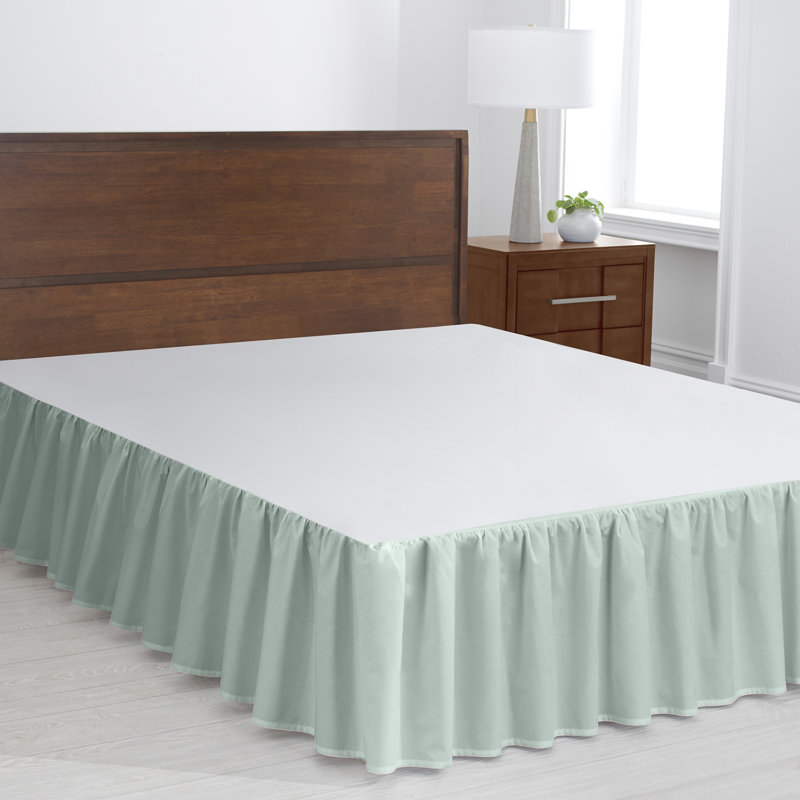 Cotton Blend Percale Bedskirt, Queen, Frost Gray
