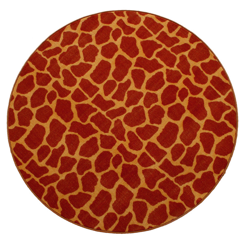 Tapis imprimé animal - Girafe sur échasses, Rond 2 pi