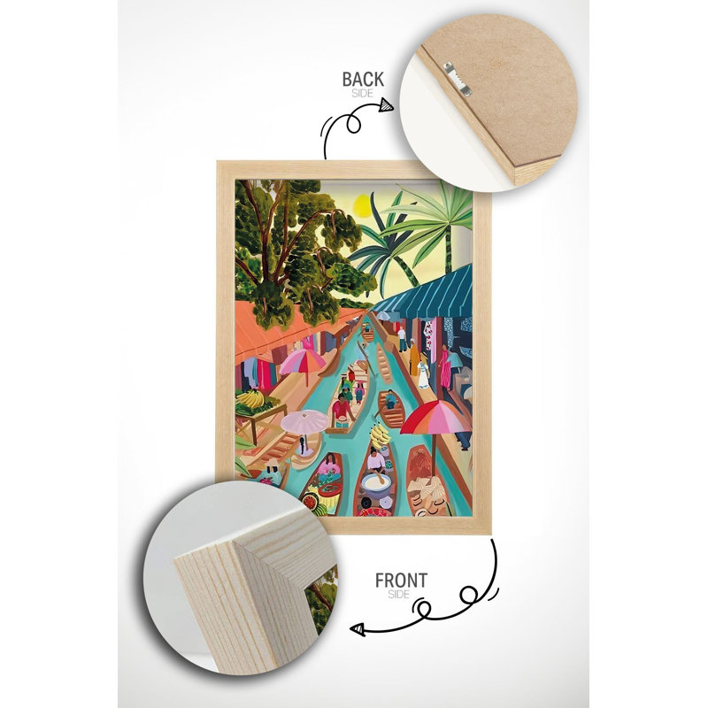 Élégante peinture encadrée décorative, 12,9 po x 18,9 po | Cadre 100% bois massif (épaisseur: 0,8 pouce) | Papier photo 300 g / m² de haute qualité, impression numérique | Parfait pour le salon, la décoration de bureau et les amateurs d'art