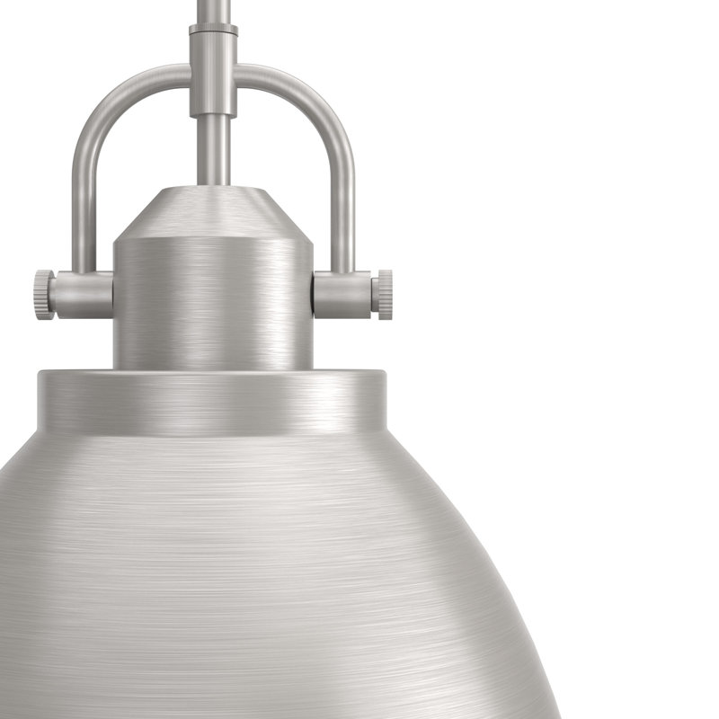 14" Brushed Nickel and Clear Glass LED Bowl Pendant