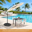 10 ft Octagonal Solar LED Cantilever Patio Umbrella with 40 Lights, Crank Lift and Cross Base, Beige