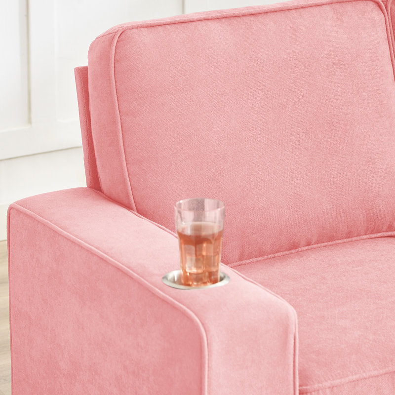 30.57 In. Comfortable 3 For A Cozy Living Soft And In Room, Bedroom, Office, Pink Fabric
