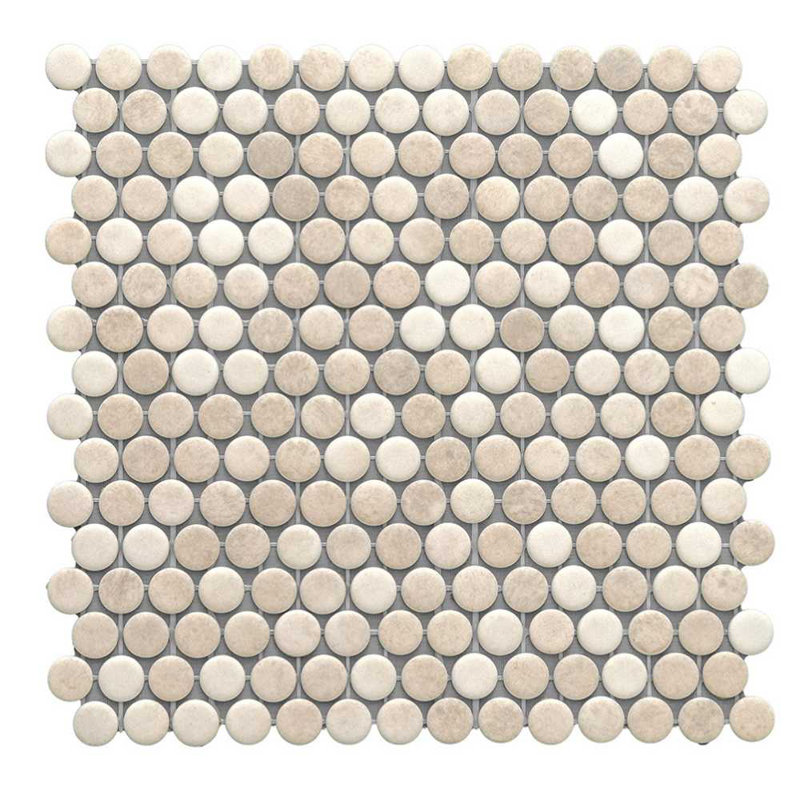 Eterna Penny 12"x12" Recycled Glass Mosaic Tile, Sumatra
