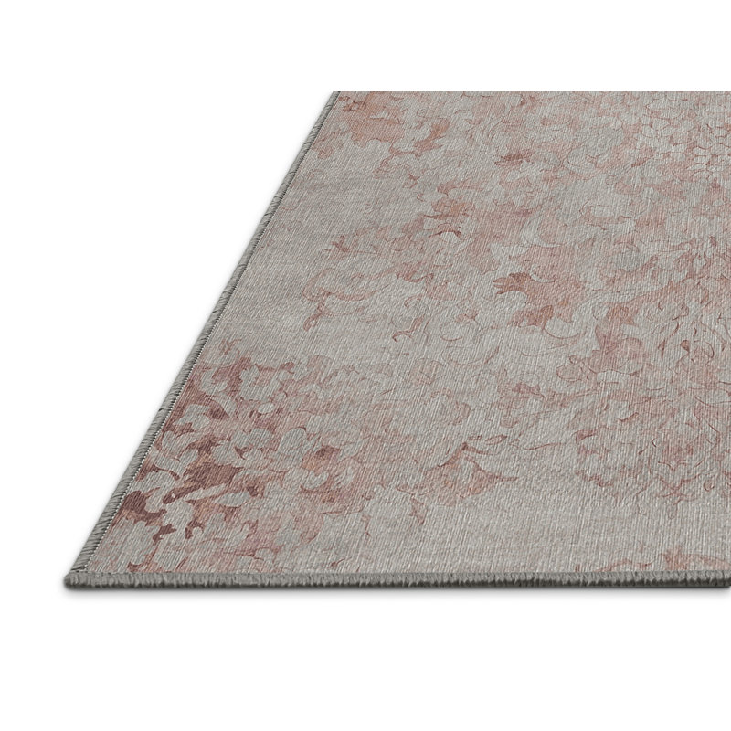Machine Washable Gray Area Rug, Rectangle 5' x 7'