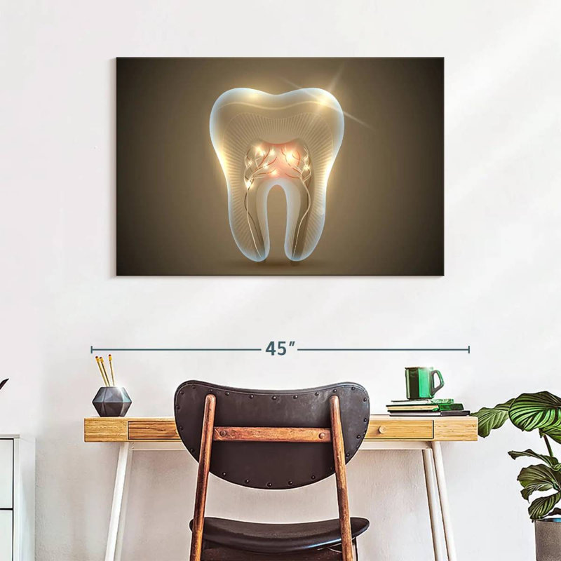 «Dentist Wood Style Travel», citation sur toile, H 39 po x l 26 po x P 1,25 po