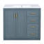 Ensemble de meuble-lavabo 36 po avec lavabo en céramique, meuble de rangement à structure en bois, ensemble de meuble-lavabo autoportant avec 3 tiroirs et portes à fermeture douce-1278983548