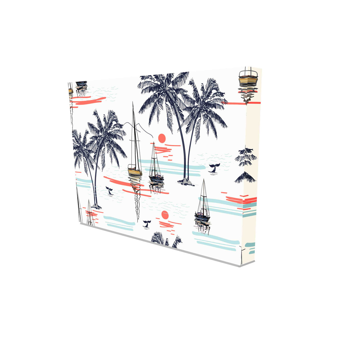 Beautiful Tropical Coconut Palm Trees - Wrapped Canvas Print