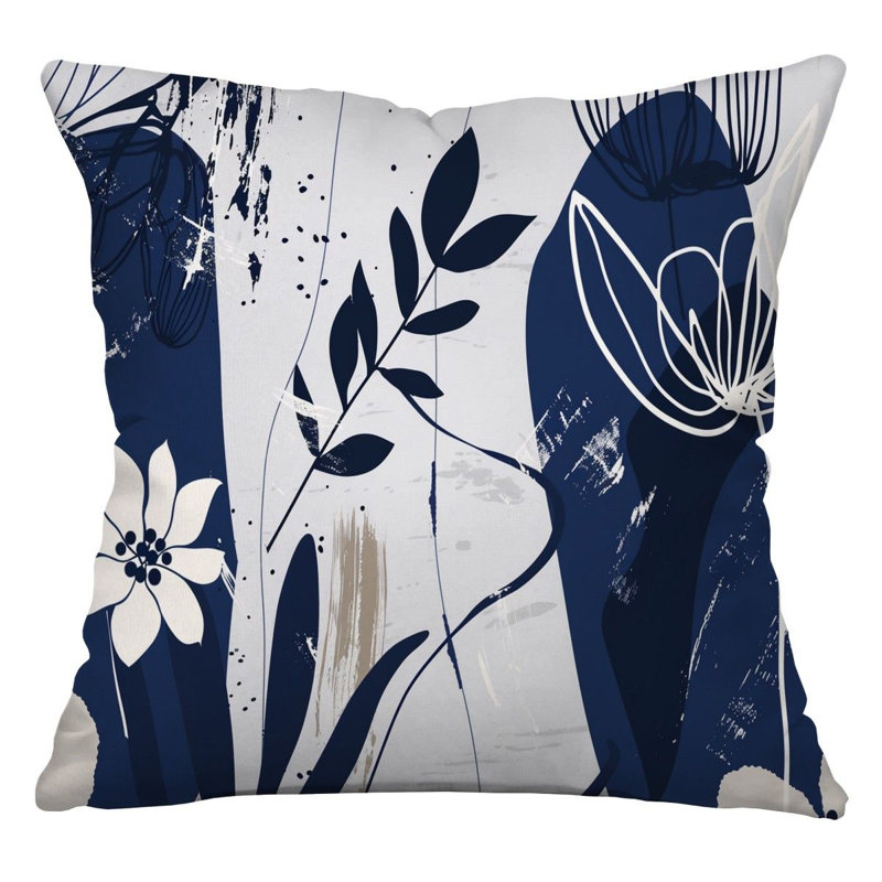 Coussin décoratif réversible Floral Nature Illustration, H 16 po x l 16 po
