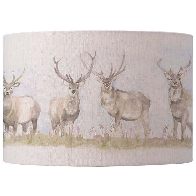 Moorland Stag Cotton in Cream, 25cm H x 40cm W x 40cm D