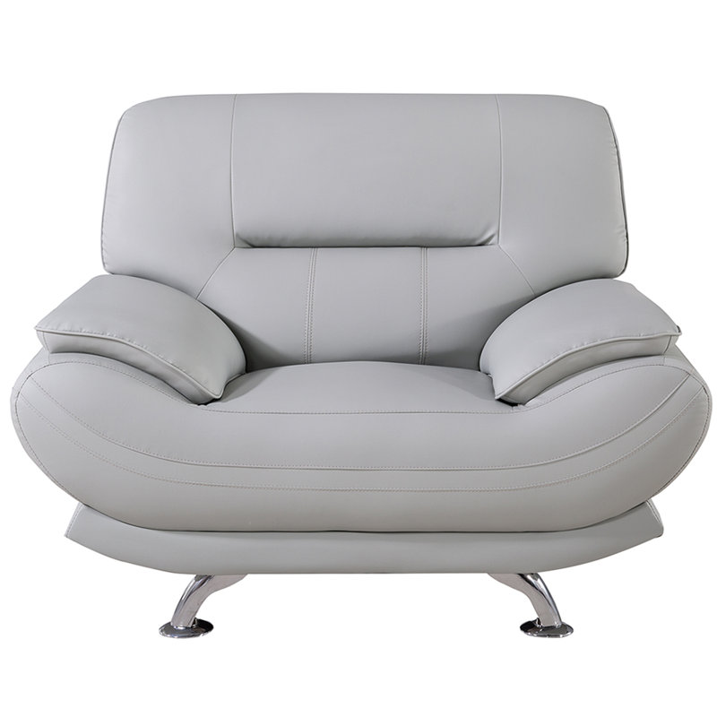 Méridienne Zimmer, Similicuir gris pâle