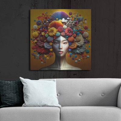 'Hair Day' by Rey Klimt Metal Wall Art
