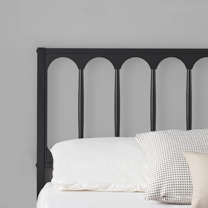 Solid Wood Slat Bed, Black, Full