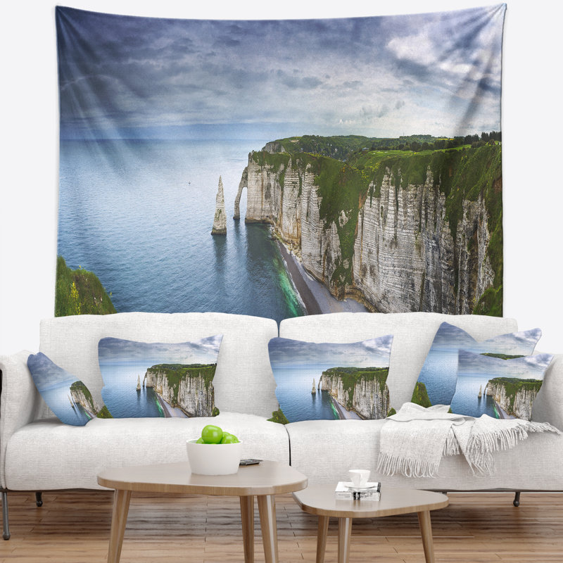 Tapisserie plage Etretat Aval, H 32 po x l 39 po