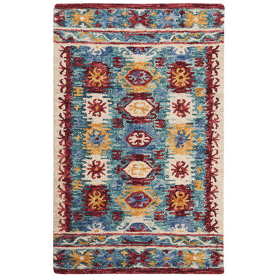 Vahakn Hand Tufted Wool Southwestern Rug