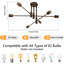 Modern 71cm Bronze 6-Light Sputnik Iron Flush Mount Ceiling Light