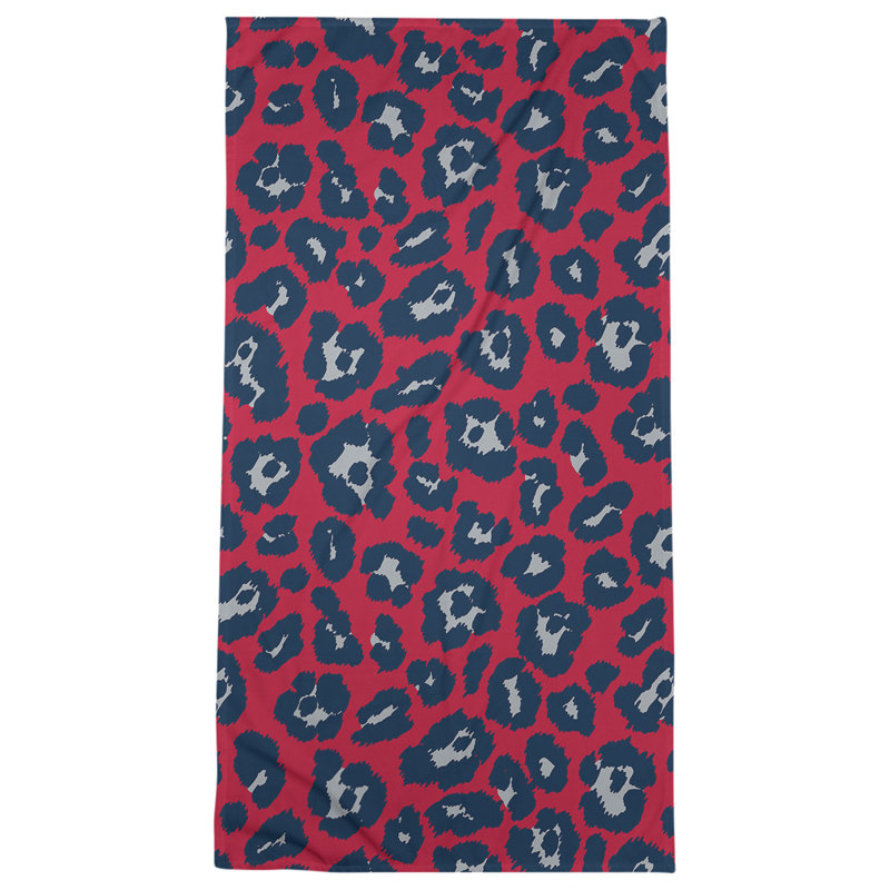 Everdene Bath Towel, Microfiber, Red/New Century Silver/Nautical Blue