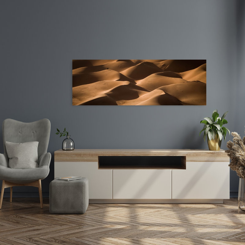 Golden Desert Dunes by Khalid Jamal - Wrapped Canvas Panoramic Print, 40.64 cm H x 121.92 cm W