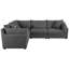 Canapé modulaire noir s 5, structure en pin, coussins, amovible pour le nettoyage