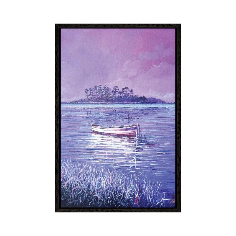 Pink Marsh by Sinisa Saratlic - Gallery-Wrapped Canvas Giclée on Canvas, Black Floater Frame