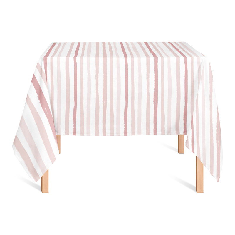 Vertical Strokes Pink 2 Tablecloth, Pink