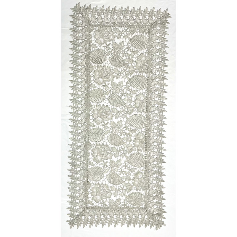 Chemin de table Novelty, Argent, 35 po x 16 po