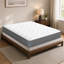 Matelas de 10 pouces avec ressorts ensachés hybrides, rembourrage en mousse à mémoire de forme, finition blanche et grise