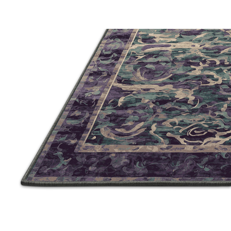 Tapis mauve soyeux et moelleux, Carré 8 pi
