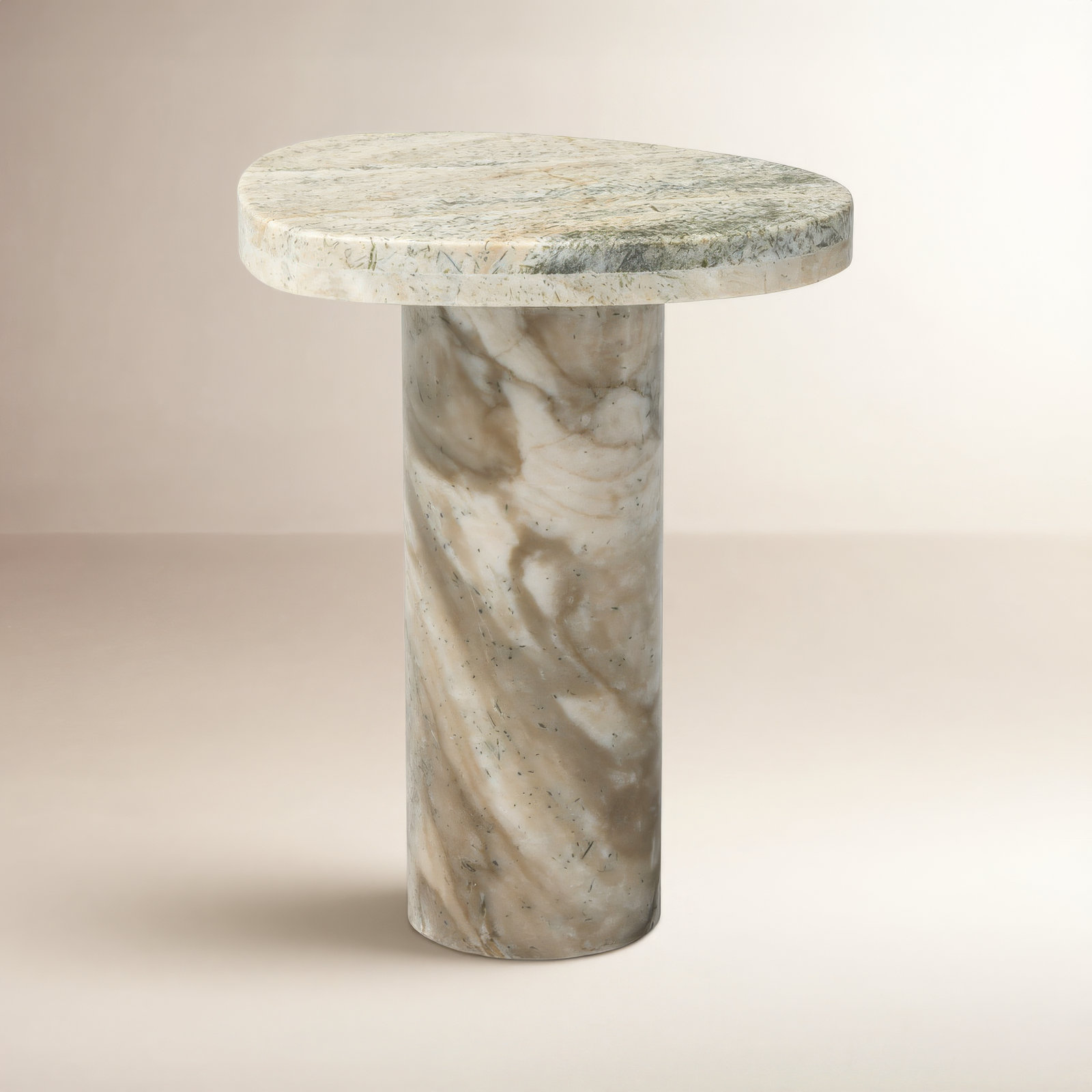 15" Genuine Marble End Table, Sage Onyx, Onyx
