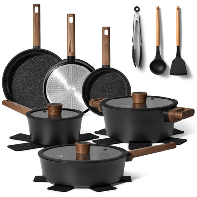 15 - Piece Non-Stick Aluminum Cookware Set