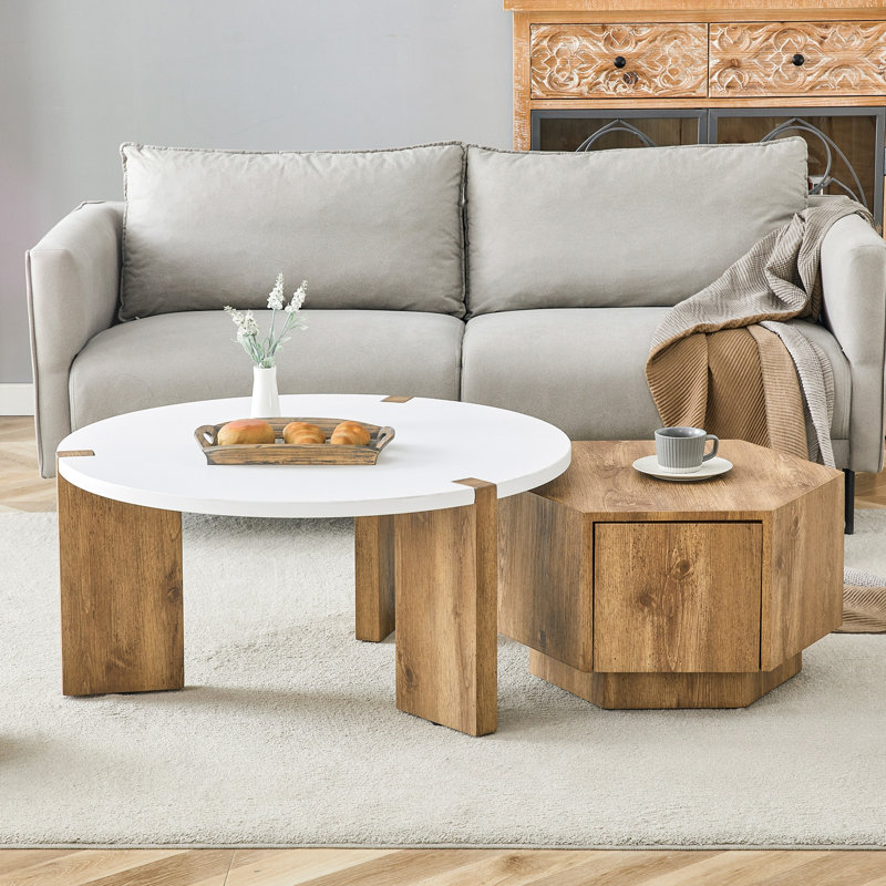 Ensemble de tables basses tendance en bois aggloméré