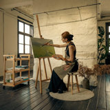 X－MAX FURNITURE Folding Adjustable Solid Wood H-Frame Easel