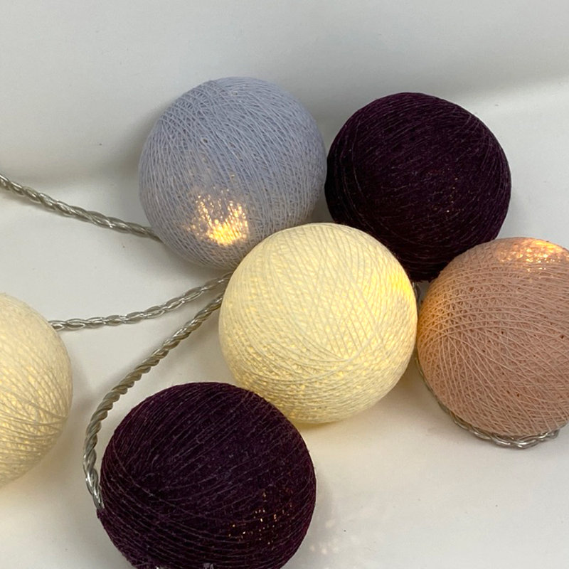 Misti LED Cotton Ball String Light, 20 Lamps - 5 Metre Long