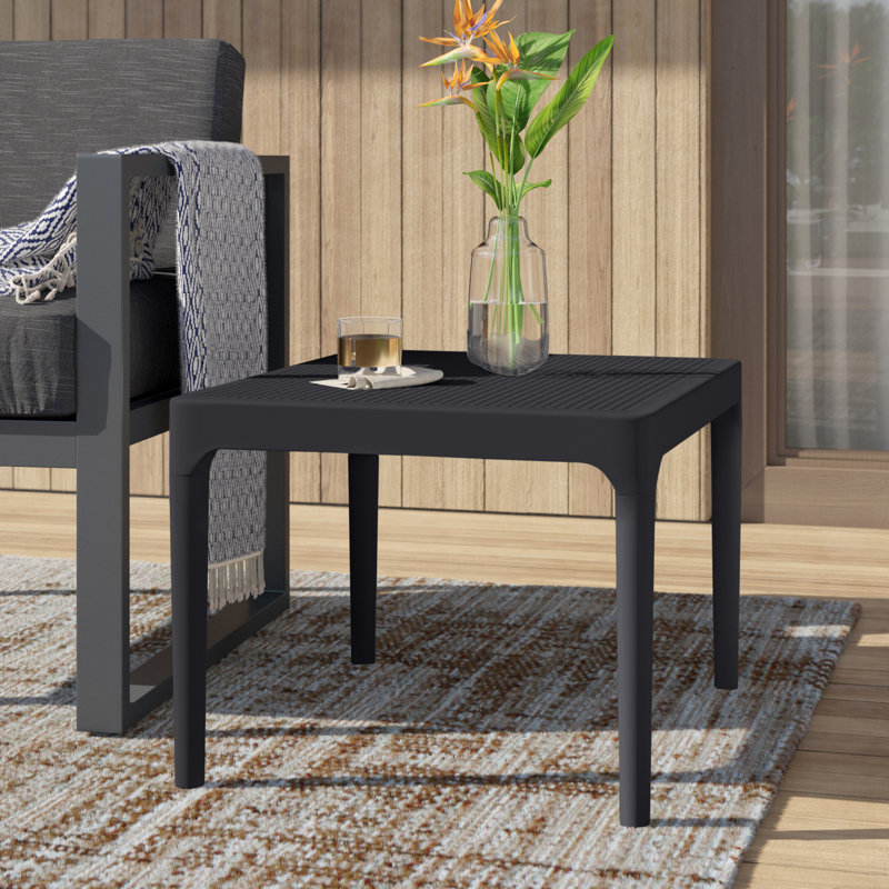 Table basse en plastique Farrah, Noir, L 23,6 po x H 15,7 po x L 19,6 po