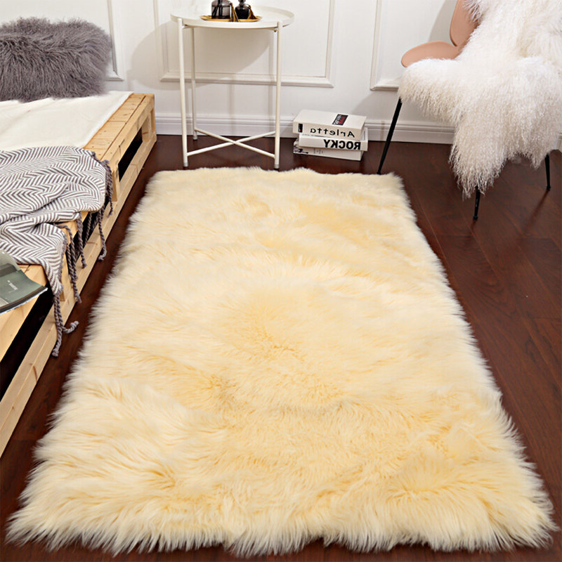 Faux Sheepskin Indoor Rug, Rectangle 2' x 3'