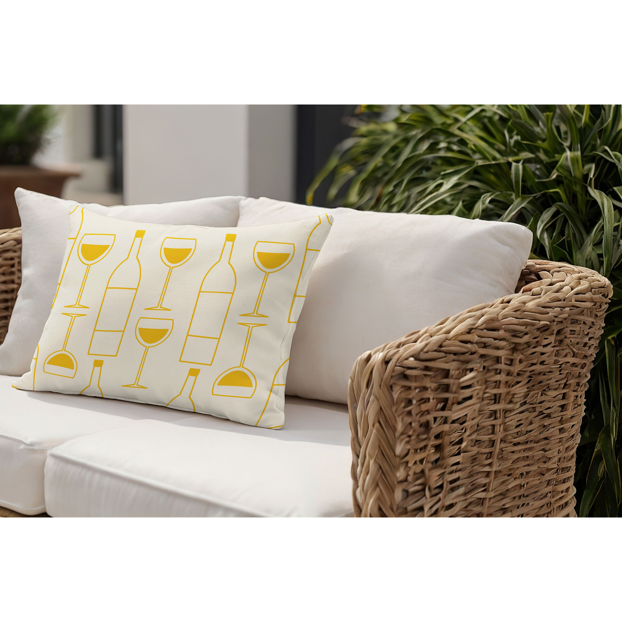 Hyatt Indoor/Outdoor Throw Pillow, 14"H x 20"W, Yellow