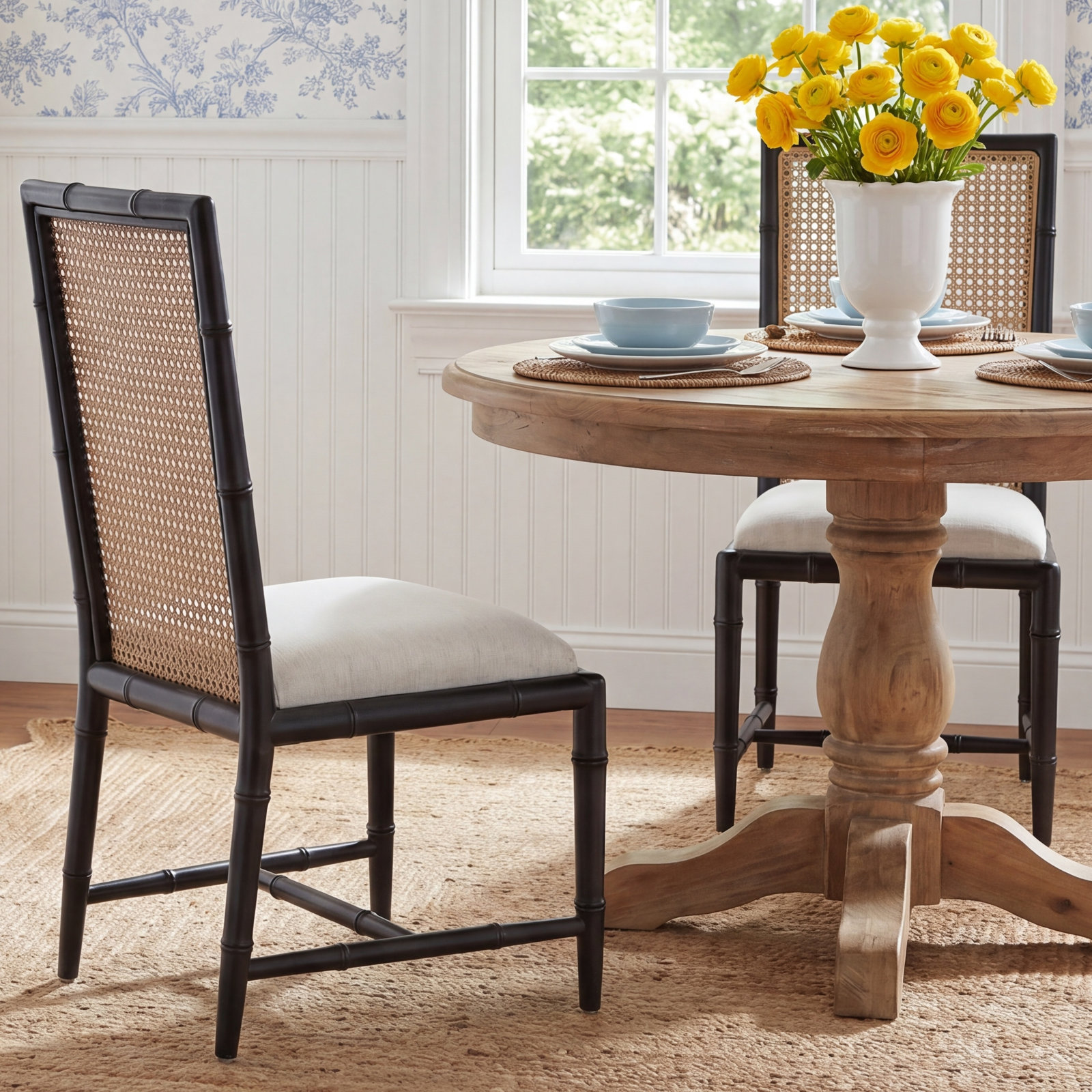 Arly Mahogany Side Chair, Black