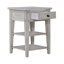 Table de bout en bois manufacturé et massif à 1 tiroir avec tablette Laron -388605844