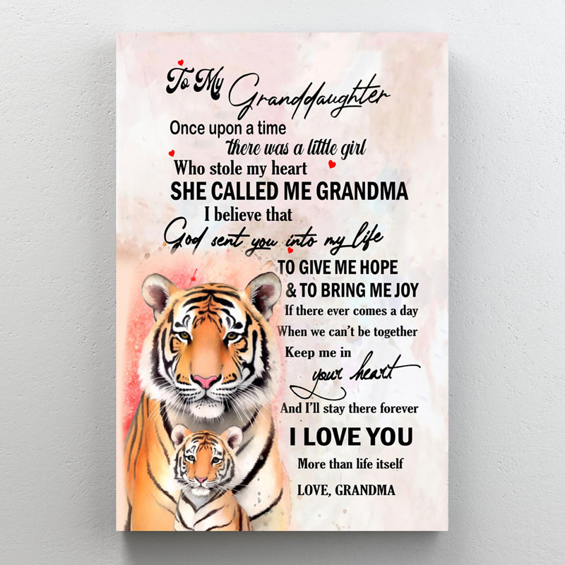 «Kylisha To My Granddaughter», impression sur toile, H 36 po x l 24 po x P 1,25 po