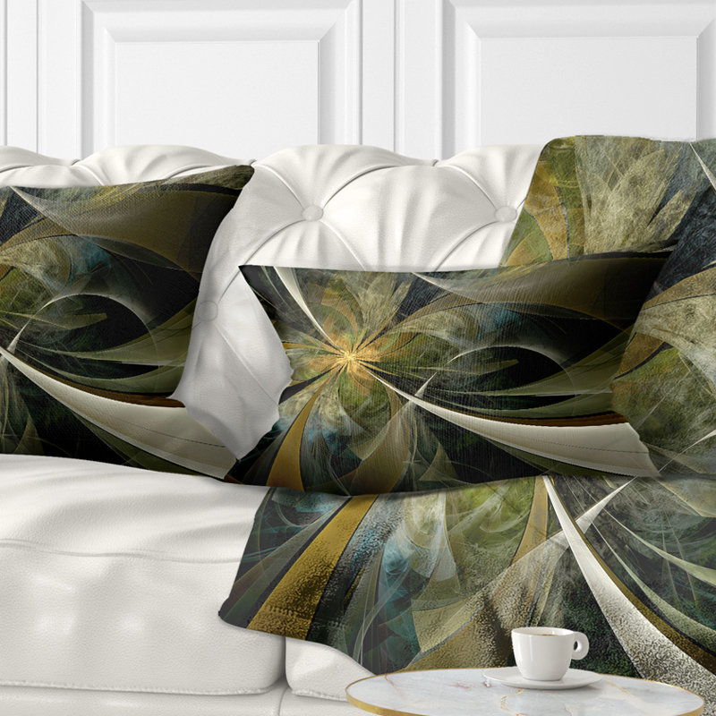 Grand coussin lombaire en fleur fractale floral